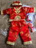 歐遙小孩衣服一周歲衣服男童春秋抓周禮服兒童唐裝百天生日滿(mǎn)月周歲服 紅色祥云服冬款 90 /適合12-18個(gè)月 曬單實(shí)拍圖