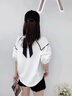 UZSC拼接白色棉女T恤短袖女士設(shè)計(jì)感小眾夏季新款寬松別致半袖上衣 白色 均碼 L 適合121-140斤 曬單實(shí)拍圖