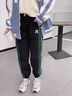 MR-90美式潮牌褲子男女款休閑褲純棉寬松束腳長褲青少年加絨男士衛(wèi)褲 黑色（NE01） XL （體重130-150斤） 曬單實(shí)拍圖