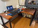 鐵元帥實(shí)木電腦桌L型書(shū)桌書(shū)架組合電腦臺式一體桌轉角拐角學(xué)習寫(xiě)字臺 豪華版單桌長(cháng)140拐角120厚5cm 曬單實(shí)拍圖
