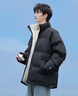 NASADKGM秋冬季外套男棉服潮流棉襖冬裝加絨羽面包服冬季衣服外套棉衣男 黑色 XL (建議體重140-160斤) 曬單實(shí)拍圖