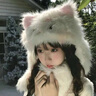 溪谷幽幽可愛(ài)發(fā)夾貓咪毛絨帽子女秋冬季加厚保暖防寒護耳雷鋒帽護頸圍脖 貓咪帽子圍巾一體 均碼 曬單實(shí)拍圖