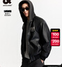 杰克·瓊斯（JACK&JONES）25年男裝秋冬潮流美式街頭風(fēng)重磅PU連帽棉服男仿皮衣短款棉衣外套 黑色E40 L 180 曬單實(shí)拍圖