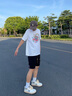 NEW OR MODE美式工裝短褲男夏季潮流刺繡寬松五分褲運動(dòng)直筒中褲情侶休閑褲子 黑色 XL 曬單實(shí)拍圖