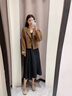 韓璐嬌（hanlujiao）秋冬連衣裙女裝2024秋裝新款韓版復(fù)古毛呢外套女氣質(zhì)穿搭套裝裙子 咖色外套+黑色裙子 M【95-108斤】 曬單實(shí)拍圖