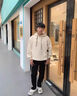 YOOOURTHING美式重磅衛(wèi)衣男春秋冬季新款潮牌oversize連帽加絨加厚情侶外套男 杏色 常規(guī) L 建議（110-145斤） 曬單實(shí)拍圖