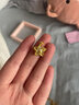 蝶菡老鳳凰足金999錘紋星星黃金吊墜隕石星星掛墜新款鑲嵌五角星掛墜D 星星吊墜約4.45克 曬單實(shí)拍圖