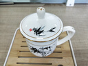 景順 景德鎮骨瓷茶杯帶蓋子辦公杯會(huì )議杯泡茶杯陶瓷水杯定制LOGO墨竹 曬單實(shí)拍圖