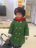 G.DUCKKIDS兒童軍棉大衣加棉加厚中長(cháng)款男女童外套東北軍綠寶寶棉衣加絨冬季 綠色 110 建議身高100-110cm年齡4-5歲 曬單實(shí)拍圖