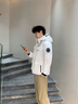 美力城鈦金輕暖短款羽絨服女裝新款鵝絨戶外工裝男情侶同款防風(fēng)防水耐磨 珍珠白 M 160 曬單實(shí)拍圖