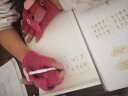 栀锦韩版时尚儿童手套冬季保暖翻盖半指写字手套男女孩针织加厚手套 枚红色 6-12岁 实拍图