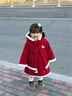 幼歌（YOUGE）嬰幼兒新款復(fù)古兩色小兔子毛邊貼布繡加絨無袖背心裙潮 紅小兔 90 cm 曬單實(shí)拍圖