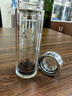 希諾納米銀99%抑抗菌雙層玻璃杯濾網(wǎng)純鈦金銀辦公車(chē)載套禮盒精品水杯 升級抗菌杯-透明蓋- 300ml 1只 希諾 曬單實(shí)拍圖