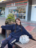 憶思減學(xué)院風(fēng)運動服套裝女春秋學(xué)生寬松顯瘦韓版時尚炸街衛(wèi)衣休閑兩件套 藏青色韓版運動套裝 L 曬單實拍圖