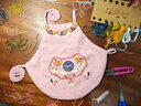 哈尼手工（HoneyDIY）哈尼 刺繡diy嬰兒手工自繡孕婦diy手工制作刺繡肚兜寶寶 長(zhǎng)命多福（粉） 曬單實(shí)拍圖