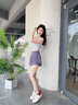 LULULMCCTN 瑜伽褲女防走光夏季新款運(yùn)動(dòng)健身訓(xùn)練跑步短褲女 煙紫色 L 曬單實(shí)拍圖