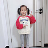 纖絲鳥(niǎo)（TINSINO）兒童衛(wèi)衣春季男女童衛(wèi)衣潮流時(shí)尚中大童百搭上衣童裝 紅色斑點(diǎn)狗 曬單實(shí)拍圖