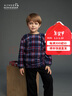 SCHIESSER KINDER童裝男童毛絨格子長袖長褲家居服套裝4B/19732H 寶藍(lán)7800 160 曬單實拍圖