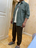 FOX.G七分袖襯衫夏季男士藍色襯衣休閑正裝商務(wù)衣服男裝外套2025年新款 簡約口袋工裝襯衣外套七分袖綠色 2XL 【建議140-160斤】 曬單實拍圖