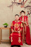 戎夏新娘秀禾頭飾中式大氣鳳冠一體秀禾服發(fā)飾步搖結(jié)婚女禾秀 耳夾 曬單實(shí)拍圖