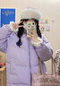 億梵莎（YIFANSHA）棉服女2023新款冬季設(shè)計(jì)感小眾寬松連帽外套冬天衣服羽棉襖絨服女 紫色 均碼 曬單實(shí)拍圖