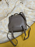 歐式雅新款真皮LP19雙肩包女Loro大容量piana高級感設計師gigi同款背包 淺灰色 曬單實(shí)拍圖