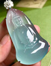 宋都高冰藍(lán)水觀音吊墜危料翡翠石英巖石觀世菩薩冰種素衣觀音項(xiàng)鏈掛件 繩子款 曬單實(shí)拍圖
