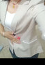 簡(jiǎn)蜓小西裝外套女新款休閑修身設(shè)計(jì)感時(shí)尚短款小個(gè)子百搭西服氣質(zhì)上衣 燕麥色（七分袖） XL（建議：110-120斤） 曬單實(shí)拍圖