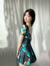 美樂(lè )菲泳衣女保守高級感顯瘦遮肚大碼連體2025新款媽媽款游泳衣溫泉泳裝 綠塊 2XL 建議115-130斤 曬單實(shí)拍圖