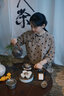 浮云堂.風(fēng)」掖霜.中式改良波點(diǎn)旗袍連衣裙女2025春夏款國風(fēng)禪意茶服 駝色 M （售完下架） 曬單實(shí)拍圖