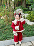 FNJ KIDS童裝女童拜年服套裝冬裝中國風(fēng)加厚新年衣服女寶寶周歲禮服 紅色（含小兔包包） 加絨 120  (建議身高110-120cm) 曬單實(shí)拍圖