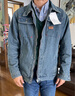 狄帝鯊美式復古牛仔外套男秋冬季翻領(lǐng)拉鏈男裝上衣韓版修身潮牌男士夾克 復古色 XL 曬單實(shí)拍圖