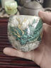 甲?！君埬晷驴睢裤y杯子999真銀杯主人杯酒杯瓷鎏銀養生功夫茶具茶盞 全鎏銀青龍禪定盞-官方禮盒 120ml 曬單實(shí)拍圖