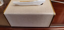 諾爵（ROYGRA） 創(chuàng  )意紙巾盒家用客廳餐巾紙盒輕奢收納盒定制logo皮革酒店抽紙盒 金邊珠光白-小號 曬單實(shí)拍圖