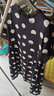 雷公館（LEICLANPALACE）真絲連衣裙2025夏季新款裙子女短袖中長款100%桑蠶絲印花 黑底花色 L 曬單實(shí)拍圖