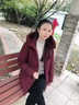 俞兆林媽媽裝冬裝中長(cháng)款羽絨服女棉衣外套60歲中老年人棉服大碼奶奶棉襖 XY-9858 酒紅色【棉服】  加厚 XL 【建議105-120斤左右】 曬單實(shí)拍圖