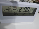 流彗温度计室内摆件LED智能天气电子钟表ins桌面时钟万年历台式透明 白色透明款 晒单实拍图