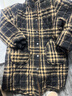 瑪菲萱冬裝棉衣棉服女中長款韓版寬松秋冬季外套棉襖冬季新款復古棉麻格 黑格【加絨加厚】 3XL 【建議120-135斤】 曬單實拍圖