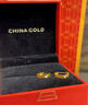 中國(guó)黃金（CHINA GOLD）黃金耳釘女碎碎冰金耳環(huán)素金耳圈飾七夕情人節(jié)生日禮物送女友媽媽 足金碎碎冰耳圈【一對(duì)】約2.1g 曬單實(shí)拍圖