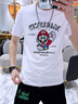 AEMAPE短袖T恤男夏季修身馬里奧印花燙鉆高端絲光棉圓領(lǐng)上衣體恤男 黑色 M 曬單實(shí)拍圖