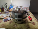 安沐蘭 304不銹鋼蒸鍋加厚復底湯鍋家用電磁爐火鍋蒸煮兩用鍋 （6~8人）304升級316款式 1層 32cm 收藏加購，優(yōu)先發(fā)貨 曬單實(shí)拍圖