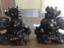實(shí)木質(zhì)雕貔貅擺件桌面客廳喬遷辦公室開(kāi)業(yè)風(fēng)水招財鎮宅送禮工藝品 E黑檀木招財聚財貔貅【長(cháng)】 30cm 曬單實(shí)拍圖