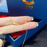 中國(guó)黃金（CHINA GOLD）黃金項(xiàng)鏈女款足金微笑LOVE素鏈紀(jì)念七夕情人節(jié)生日禮物送女友老婆 微笑LOVE套鏈 約3.2g 曬單實(shí)拍圖