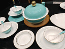 唐帕2024新款餐具碗盤(pán)釉下彩家用高顏值景德鎮高檔青瓷碗套裝喬遷送禮 40件珠玉青嵐配元寶煲 6人適用 曬單實(shí)拍圖
