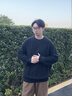 Calvin KleinJeans秋冬男士羊毛混紡休閑通勤ck暗紋字母圓領(lǐng)針織毛衣J326590BEH-太空黑M 曬單實(shí)拍圖