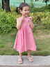 靚貝城堡寶寶公主裙子2025新款夏季兒童蝴蝶翅膀演出服女童洋氣連衣裙夏裝 粉色 120碼適合身高105-115厘米 曬單實拍圖