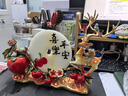 赟婭中式桌面擺件客廳玄關(guān)電視酒柜裝飾喬遷之喜搬家禮物開業(yè)賀禮擺件 橙色一鹿相伴柿柿如意平安喜樂 曬單實(shí)拍圖
