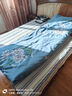 黃河口老粗布床單純棉加厚床單 條紋被單全棉家紡床品母嬰A類(lèi)舒適床單 平湖藍調B 1.5米床用200cm*230cm床單 曬單實(shí)拍圖