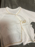 婧麒新生嬰兒兒衣服春秋冬款初生半背衣寶寶純棉打底上衣和尚服秋裝 黃色 52cm 曬單實(shí)拍圖