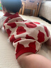 papa【fulu】爬爬秋冬季男女寶寶連體衣嬰兒背帶褲針織爬服可愛 紅色 80cm 曬單實拍圖